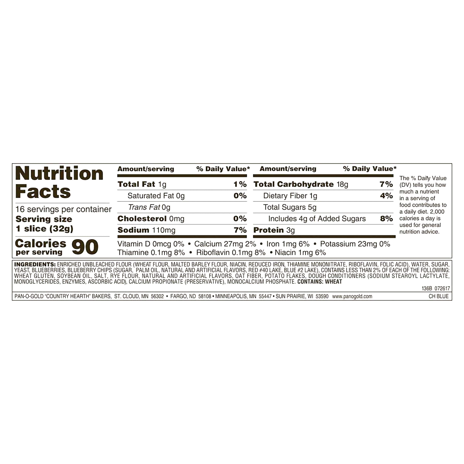 slide 2 of 3, Country Hearth Breakfast Blueberry Bread 18 oz, 18 oz