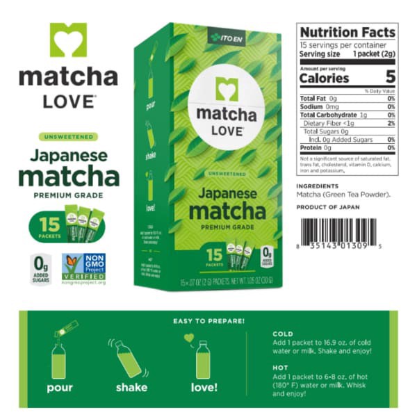 slide 13 of 17, Matcha Love Japanese Matcha Unsweetened Green Tea Single Serve Packets - 15 ct, 15 ct