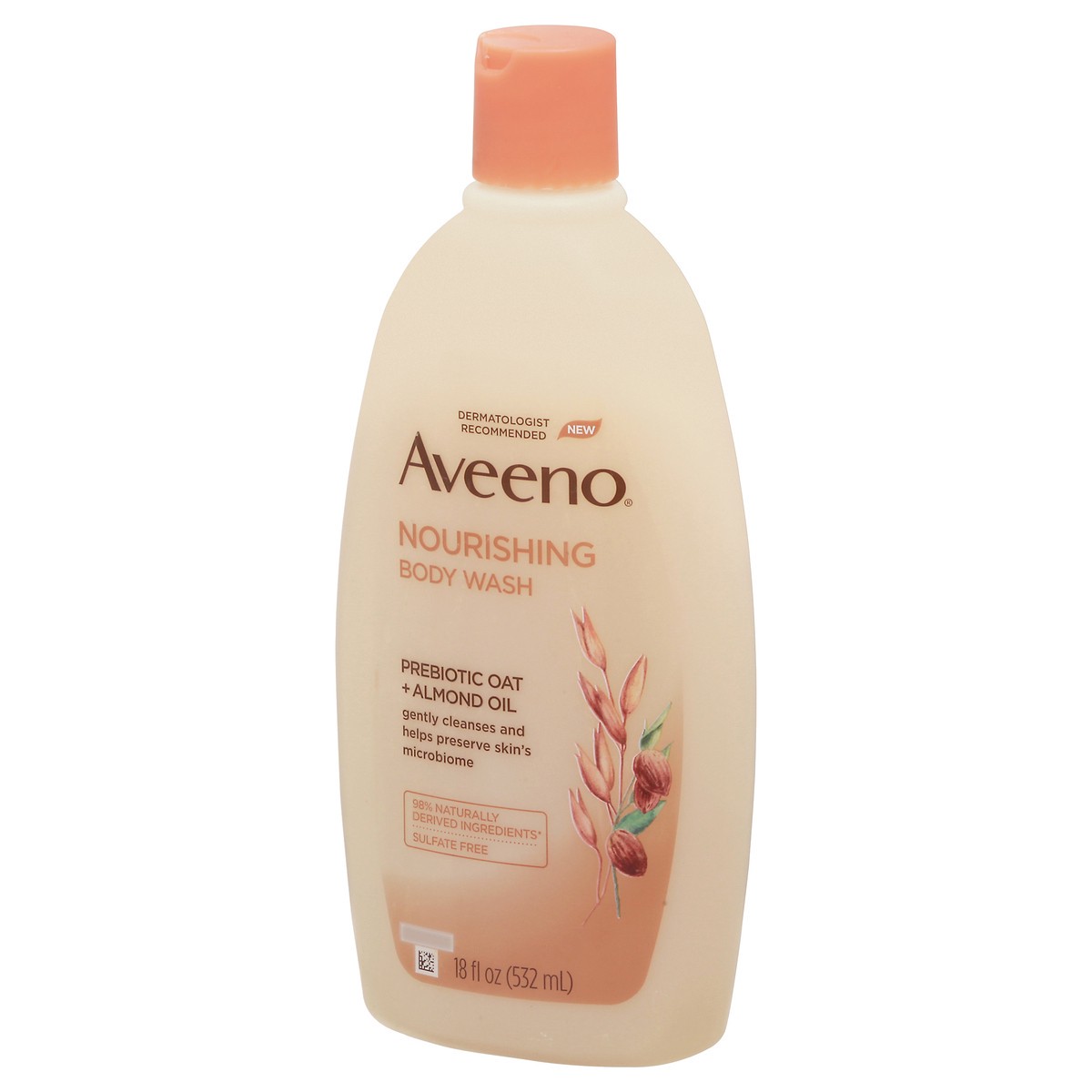 slide 7 of 9, Aveeno Nourishing Body Wash Pre-Biotic Oat + Almond Oil, 18 fl oz