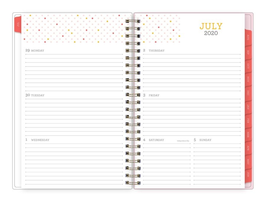 slide 3 of 4, Blue Sky Snow & Graham Collection 14-Month Weekly/Monthly Tabbed Planner, 5" X 8", Red/Orange/Pink Flowers, July 2020 To June 2021, 1209, 1 ct