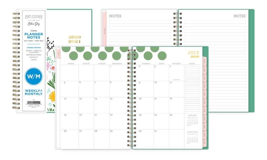 slide 2 of 5, Blue Sky Snow & Graham Ay21 Weekly/Monthly Planner, 5-7/8'' X 8-5/8'', Multicolor, July 2020 To June 2021, 1209, 1 ct