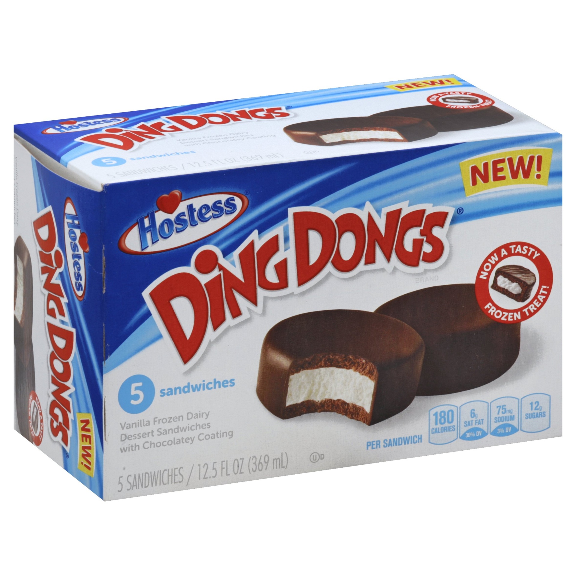 slide 1 of 4, Hostess Ding Dongs Sandwich, 5 ct