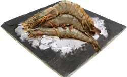 Previously Frozen U-3 Count Head-On Black Tiger Shrimp