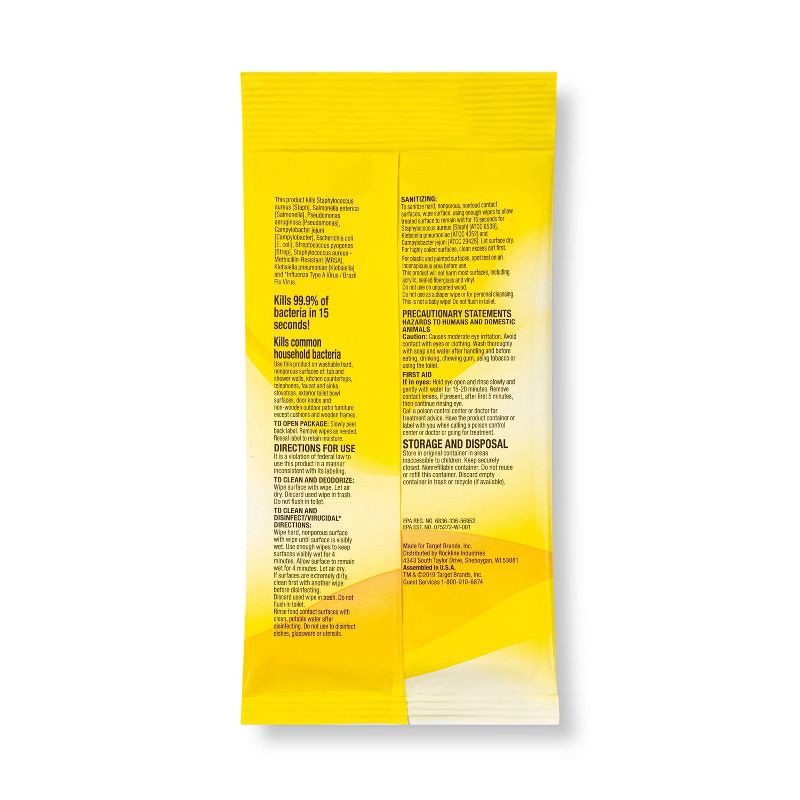 slide 2 of 3, Lemon Disinfecting Wipes - 10ct - up&up™, 10 ct