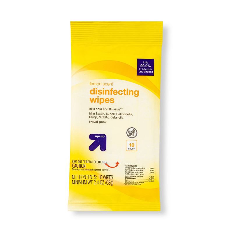 slide 1 of 3, Lemon Disinfecting Wipes - 10ct - up&up™, 10 ct