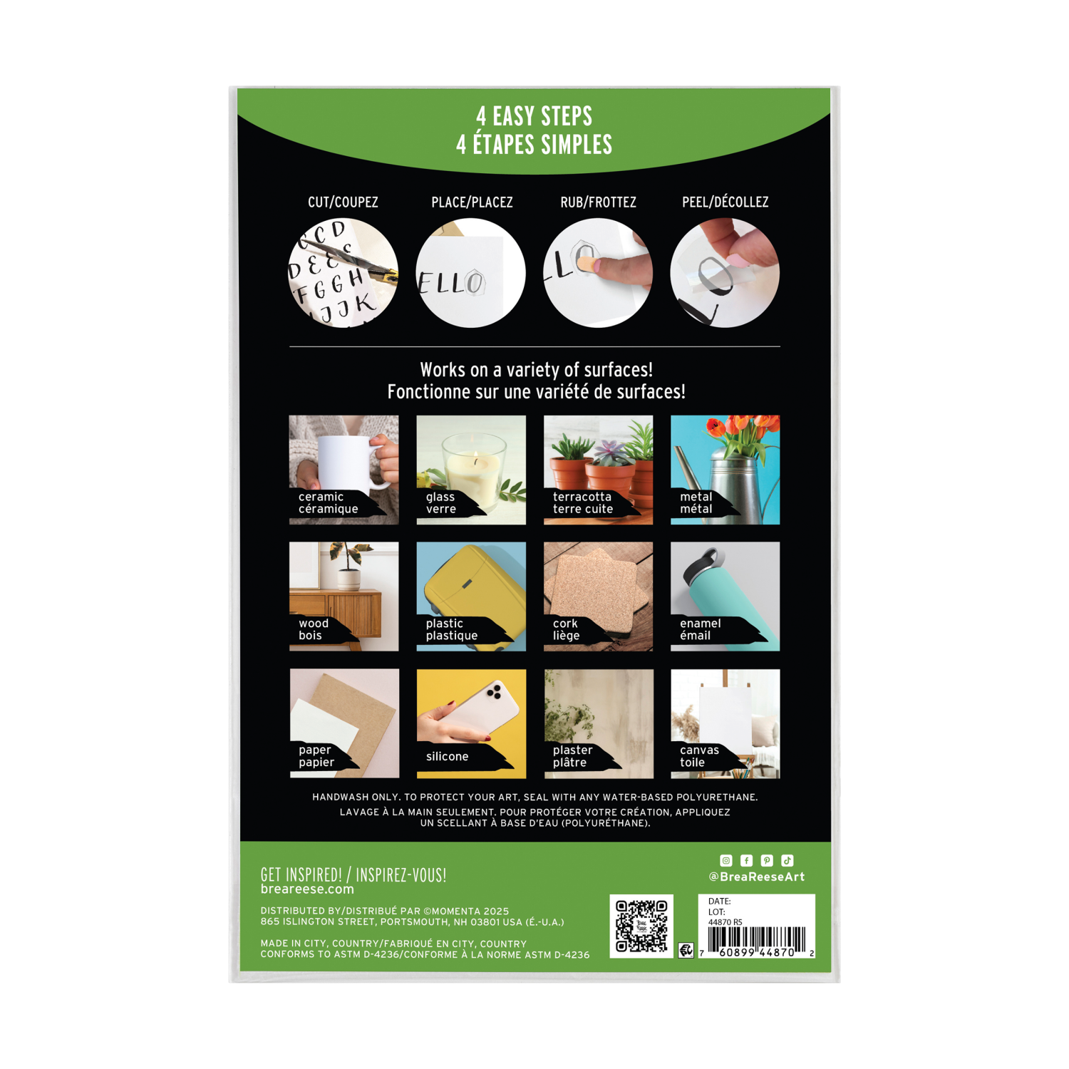 slide 2 of 3, Brea Reese® Press and Design Rub On Transfers Casual Alpha, 1 ct