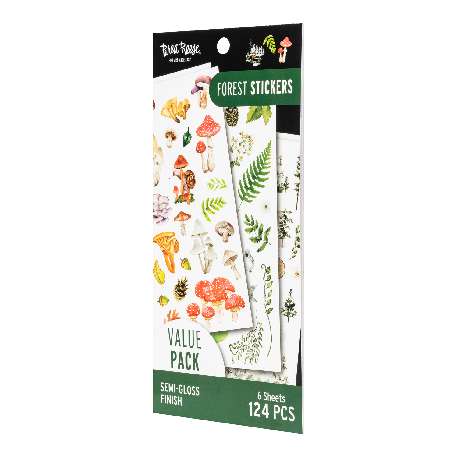 slide 3 of 5, Brea Reese® Sticker Pack Forest, 124 pcs, 124 ct