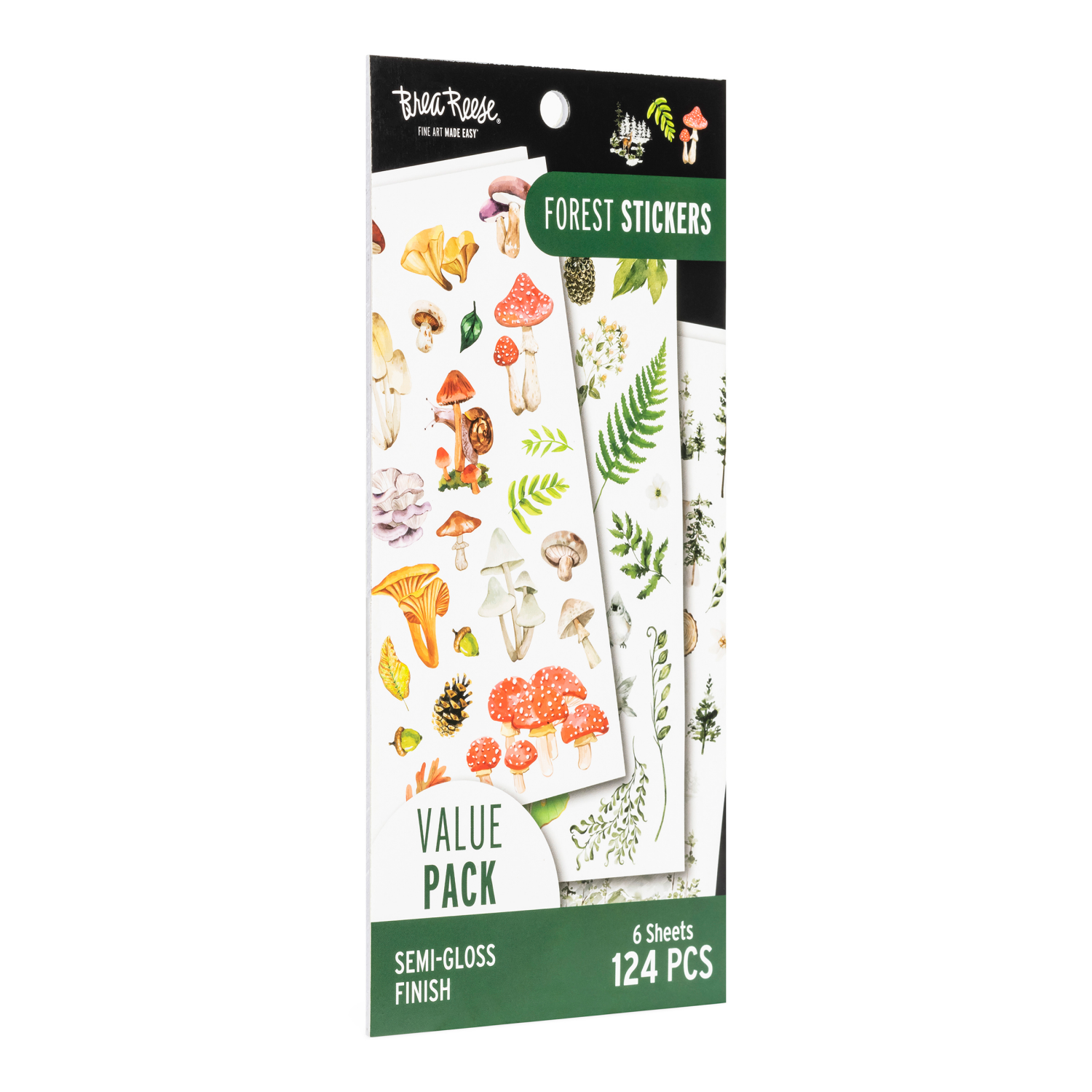 slide 4 of 5, Brea Reese® Sticker Pack Forest, 124 pcs, 124 ct