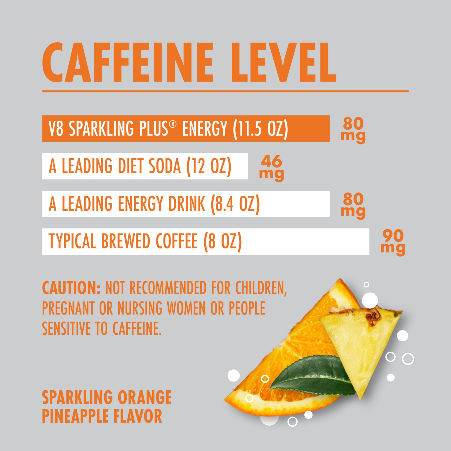 slide 2 of 9, V8 Sparkling Energy Orange Pineapple 4 Pack, 46 oz