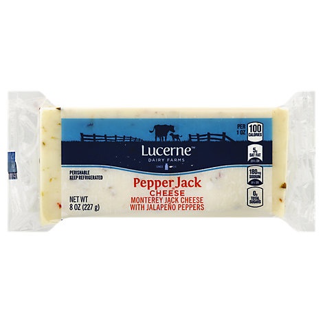 slide 1 of 1, Lucerne Cheese Pepper Jack, 8 oz