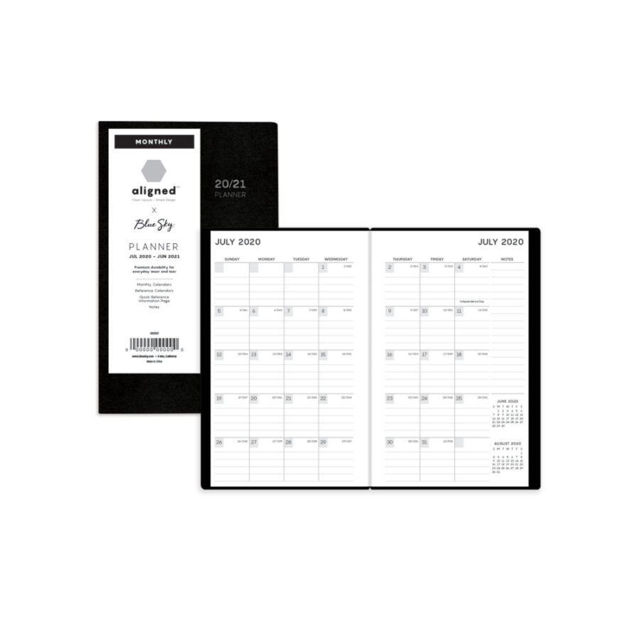 slide 2 of 3, Blue Sky Aligned 30-Month Monthly Academic Vinyl Planner, 3-5/8'' X 6-1/8'', Multicolor, July 2020 To December 2022, 122742, 1 ct