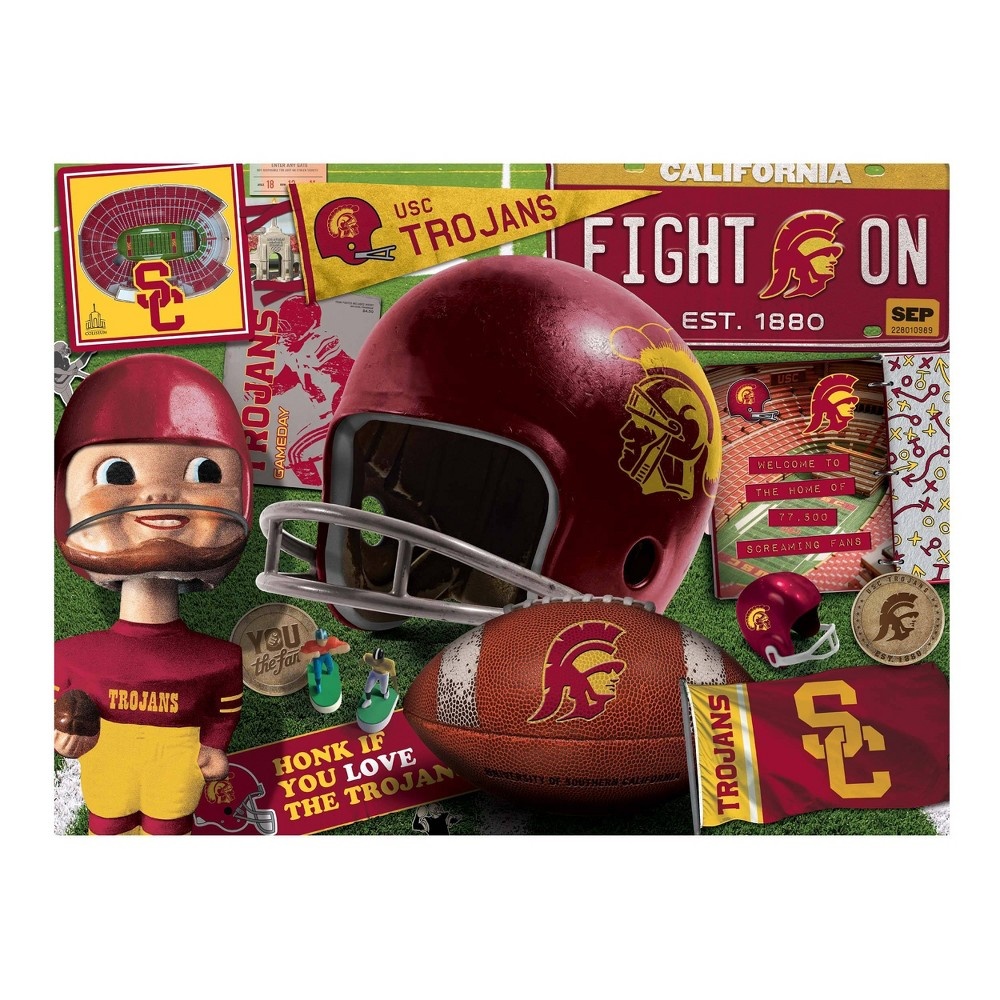 slide 3 of 3, NCAA USC Trojans Throwback Puzzle, 500 ct