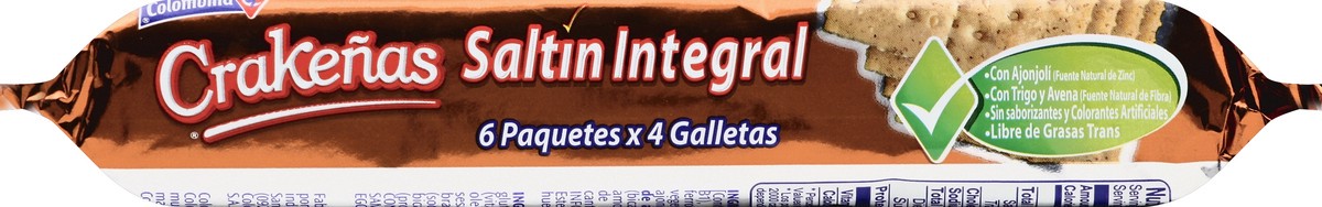 slide 5 of 5, Colombina Crakenas Wheat Bran and Oat Crackers 6-4 ct Packs, 6 ct