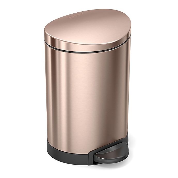 slide 1 of 2, simplehuman Semi-Round Step Can - Rose Gold, 6 liter