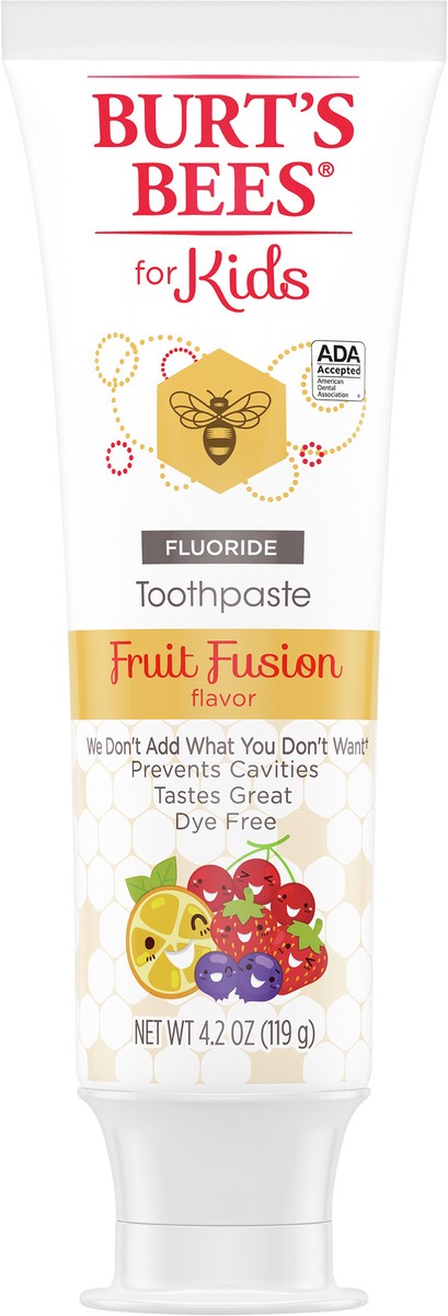 slide 3 of 3, Burt's Bees Burts Bees Flouride Kids Toothpaste, 4.2 oz