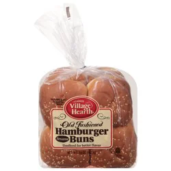 Village Hearth Old Fashioned Sesame Hamburger Buns 15 oz