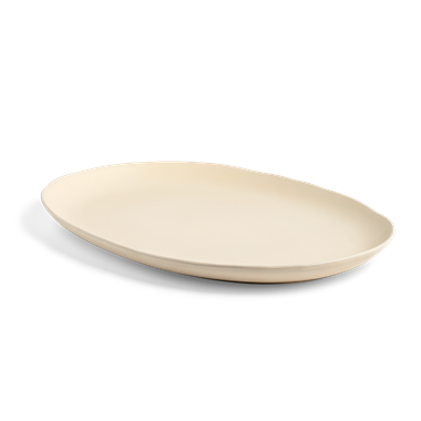 slide 1 of 1, Hy-Vee Seasons 16.4X11.6-Inch Ceramic Oval Platter, Linen, 1 ct