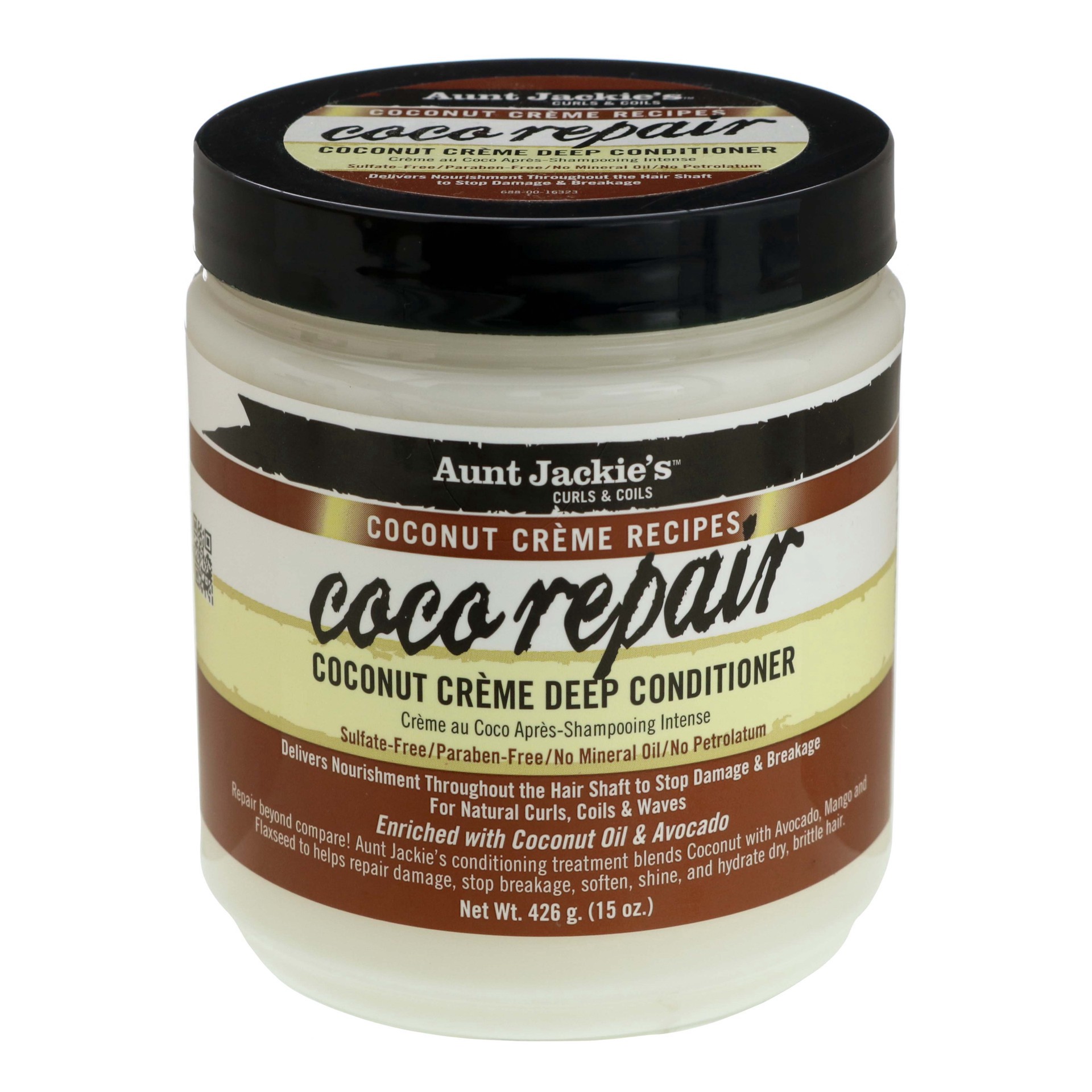 slide 1 of 1, Aunt Jackie's Curls & Coils Coconut Creme Recipes Coco Repair Deep Conditioner 15 oz, 15 oz