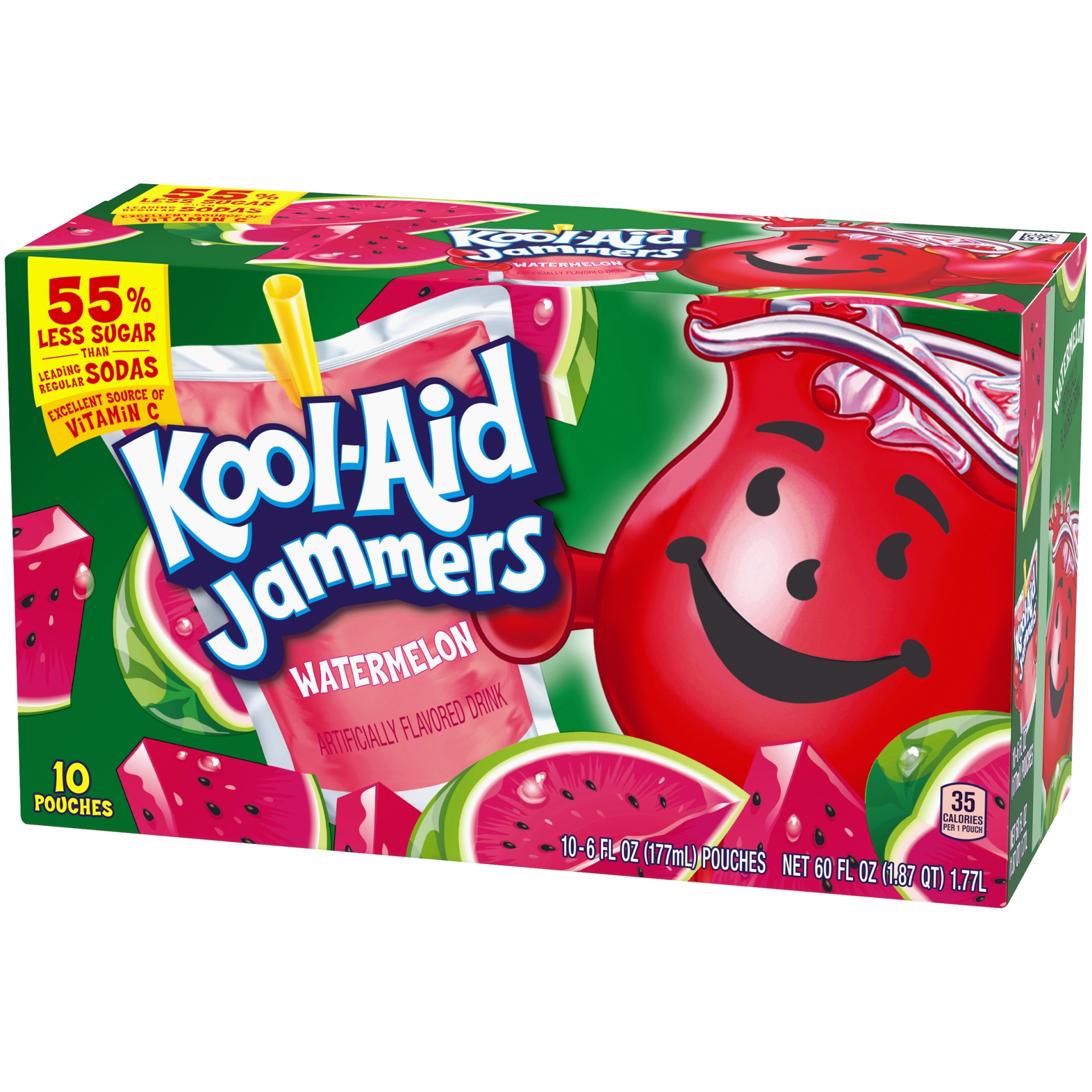 slide 8 of 11, Kool-Aid Jammers Watermelon Artificially Flavored Soft Drink, 60 fl oz