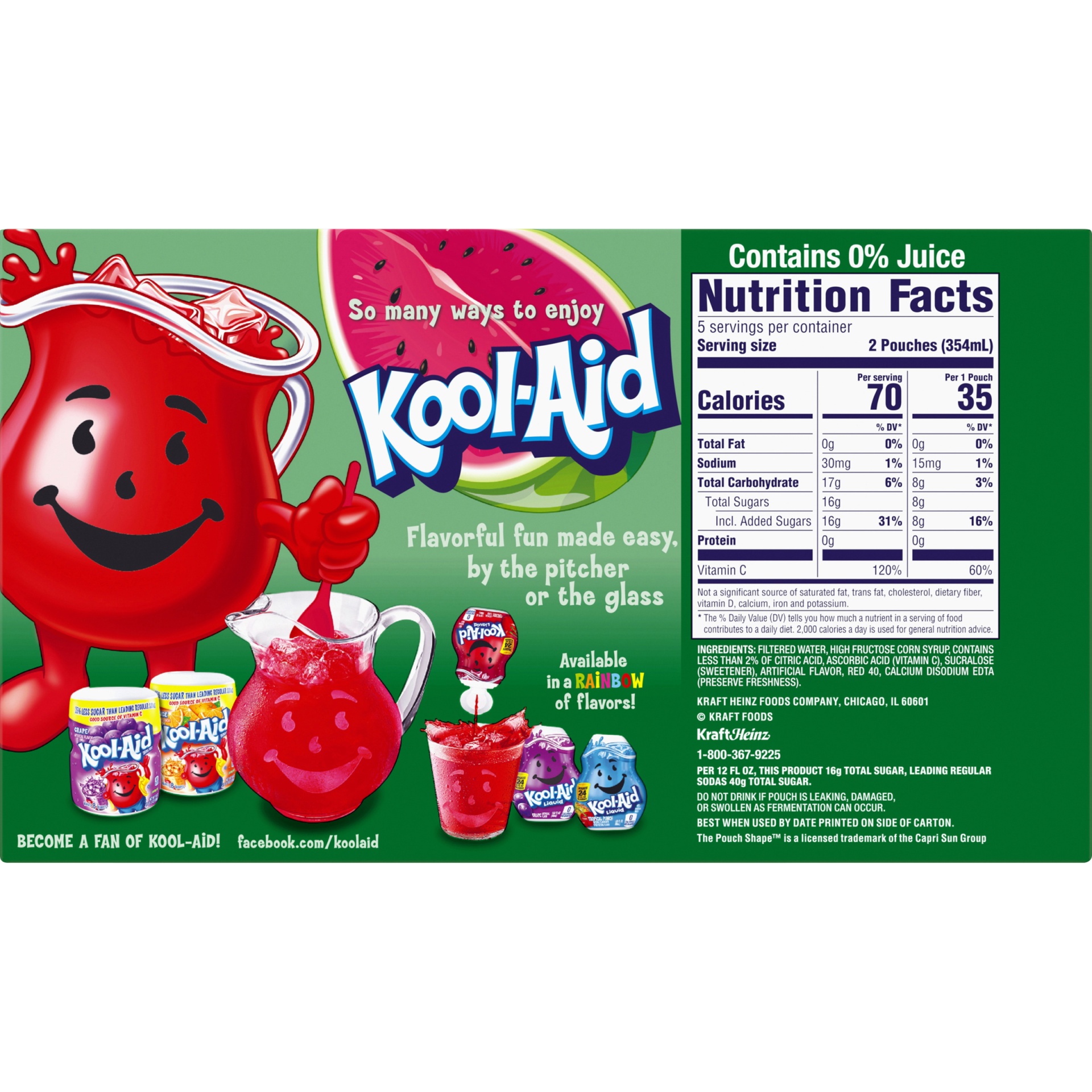 slide 9 of 11, Kool-Aid Jammers Watermelon Artificially Flavored Soft Drink, 60 fl oz