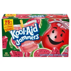 Kool-Aid Jammers Watermelon Flavored Drink, 10 ct Box, 6 fl oz Pouches