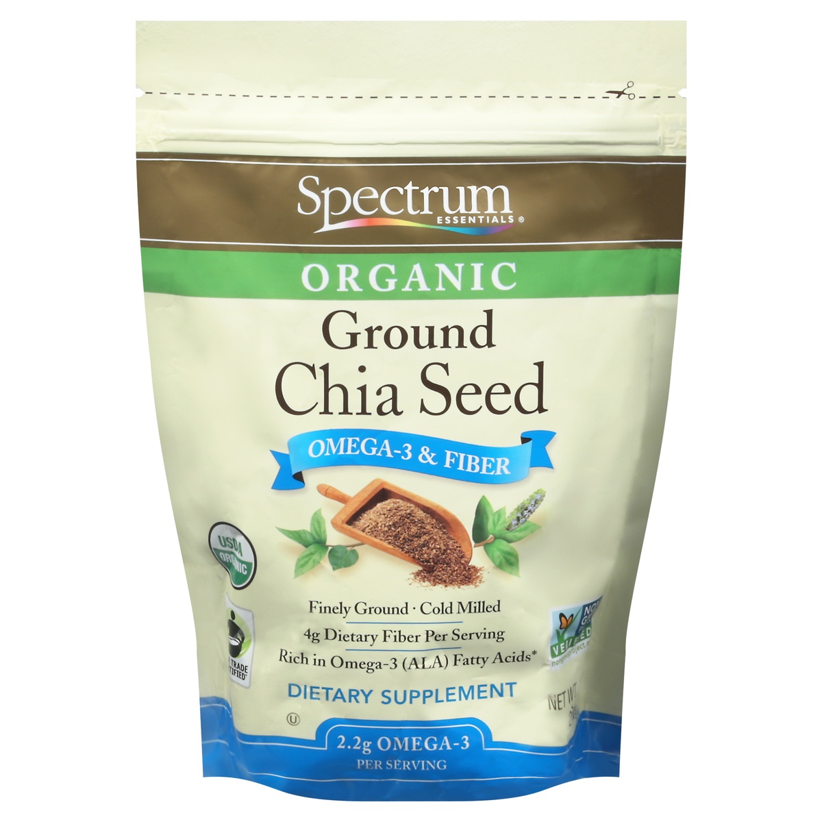 slide 1 of 1, Spectrums Organic Ground Chia Seed, 10 oz