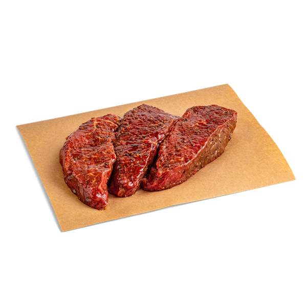 slide 1 of 1, Hy-Vee Choice Reserve Sirloin Strip Steak Marinated, 8 oz