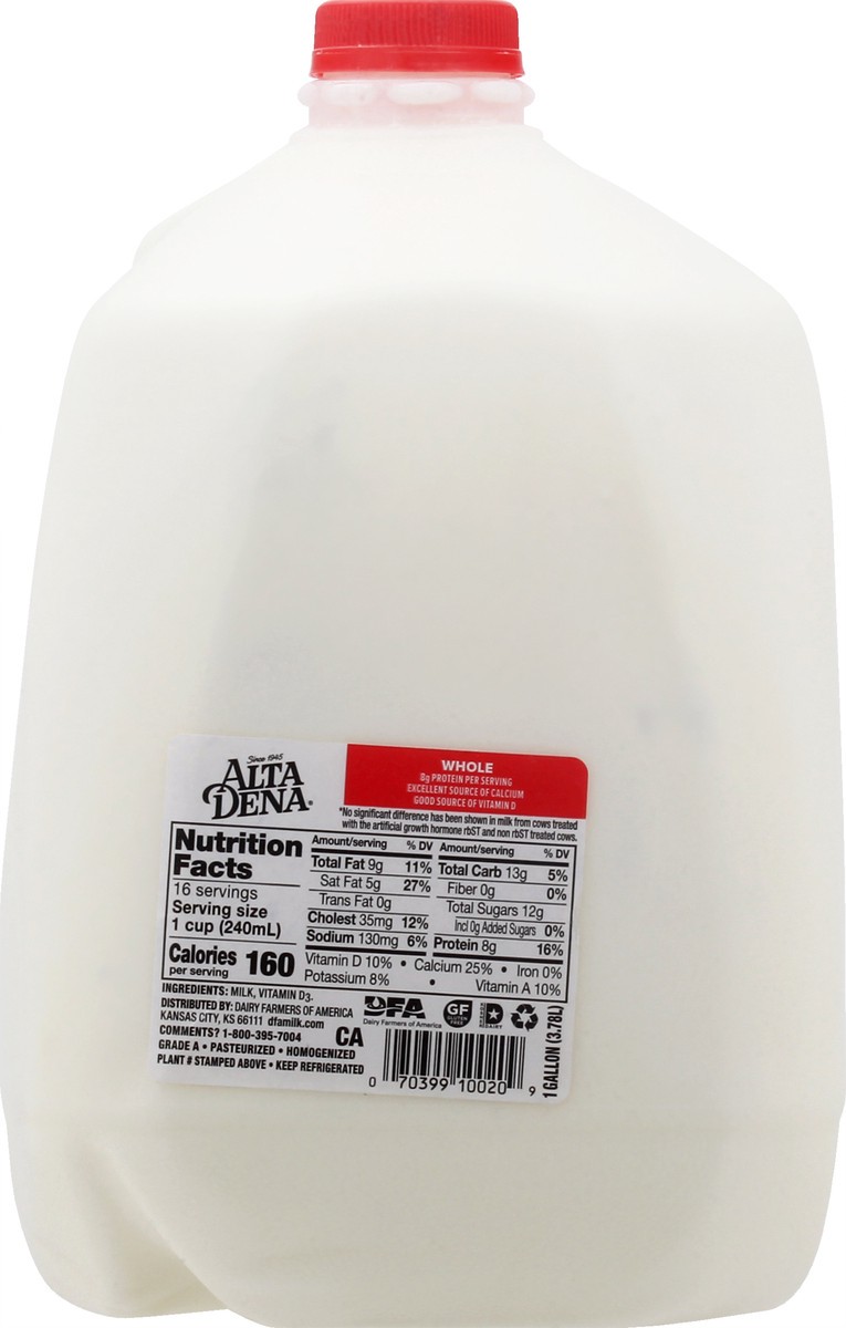 slide 8 of 10, Alta Dena Vitamin D Milk, Whole Milk Gallon - 1 Jug, 1 gal