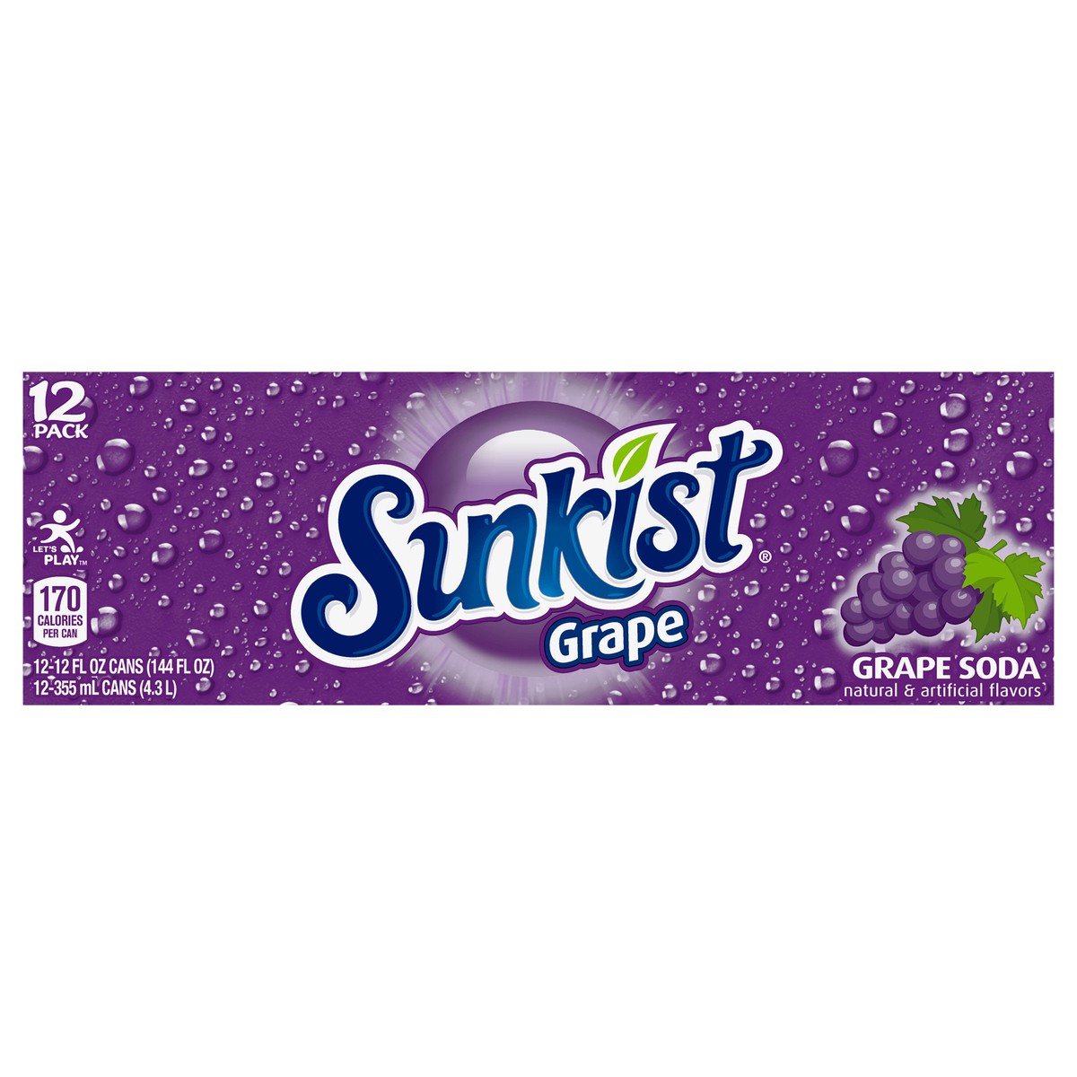 slide 1 of 3, Sunkist Grape Soda, 12 ct; 12 fl oz