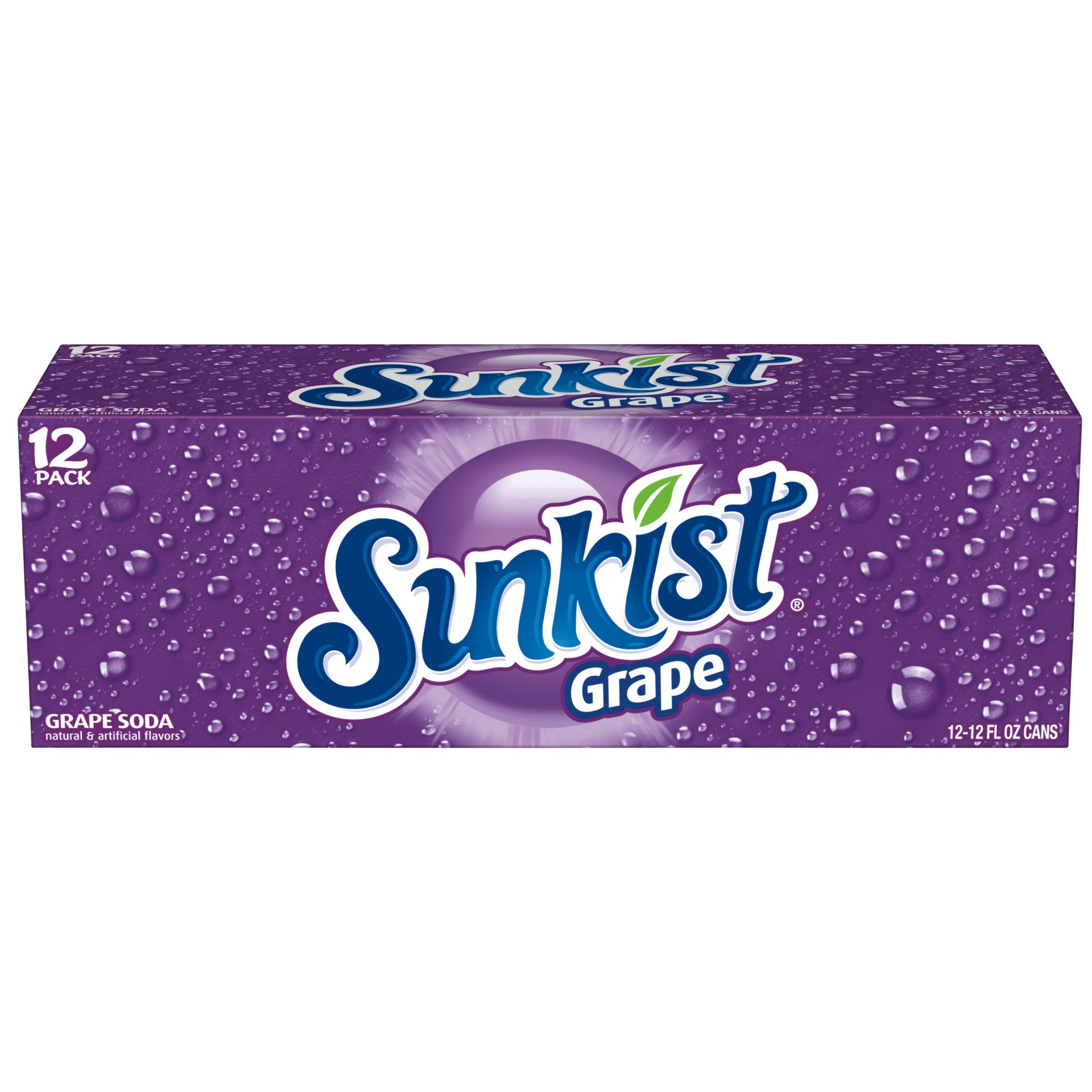 slide 1 of 1, Sunkist Grape Soda, 12 fl oz cans, 12 pack, 12 ct; 12 fl oz