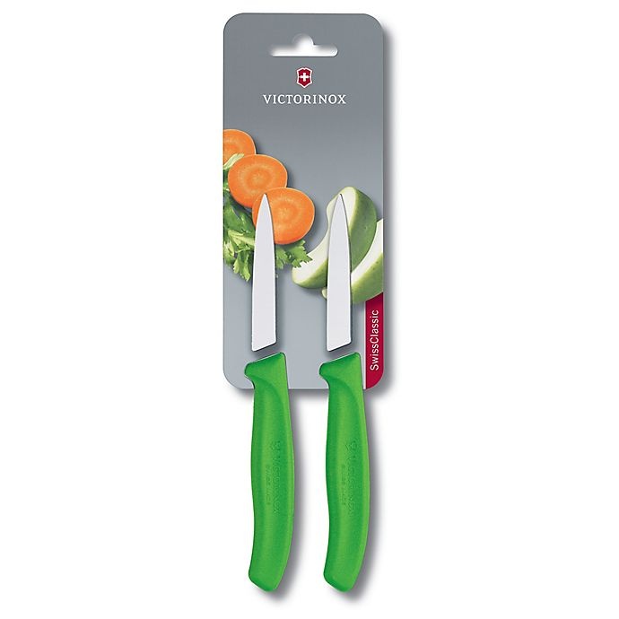 slide 2 of 2, Victorinox Swiss Army Paring Knife Set - Green, 2 ct