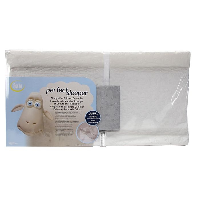 slide 3 of 3, Serta Perfect Sleeper Changing Pad and Plush Cover - Grey, 1 ct