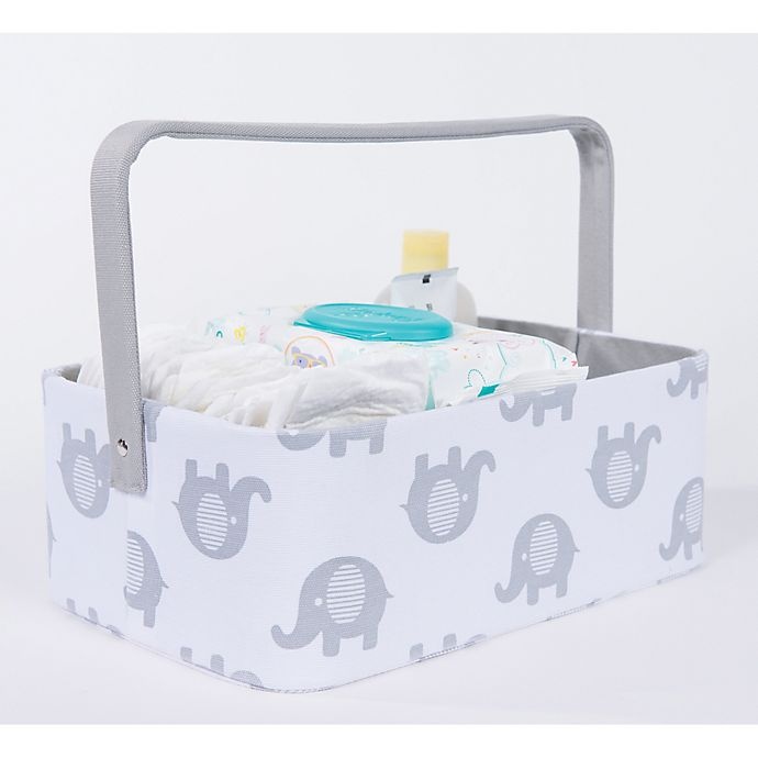 slide 2 of 3, Taylor Madison Designs Elle Diaper Caddy - White/Grey, 1 ct