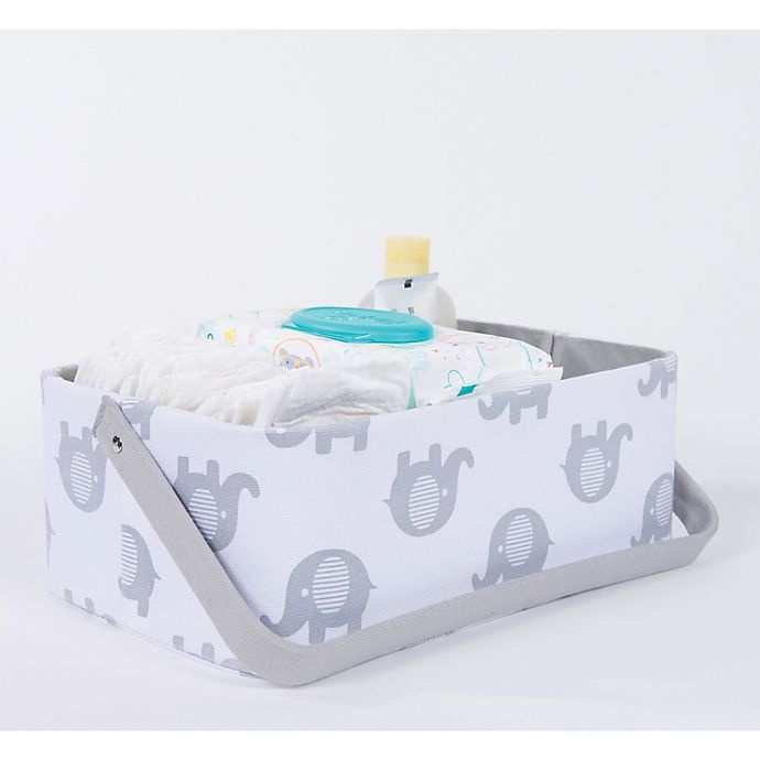 slide 3 of 3, Taylor Madison Designs Elle Diaper Caddy - White/Grey, 1 ct
