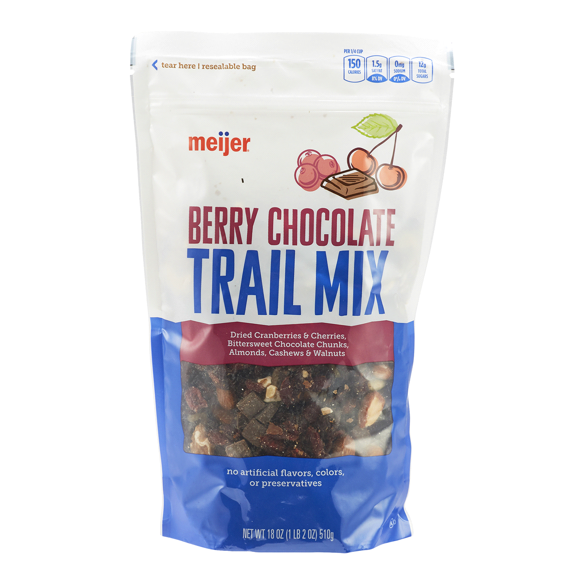 slide 1 of 5, Meijer Berry Chocolate Trail Mix, 18 oz