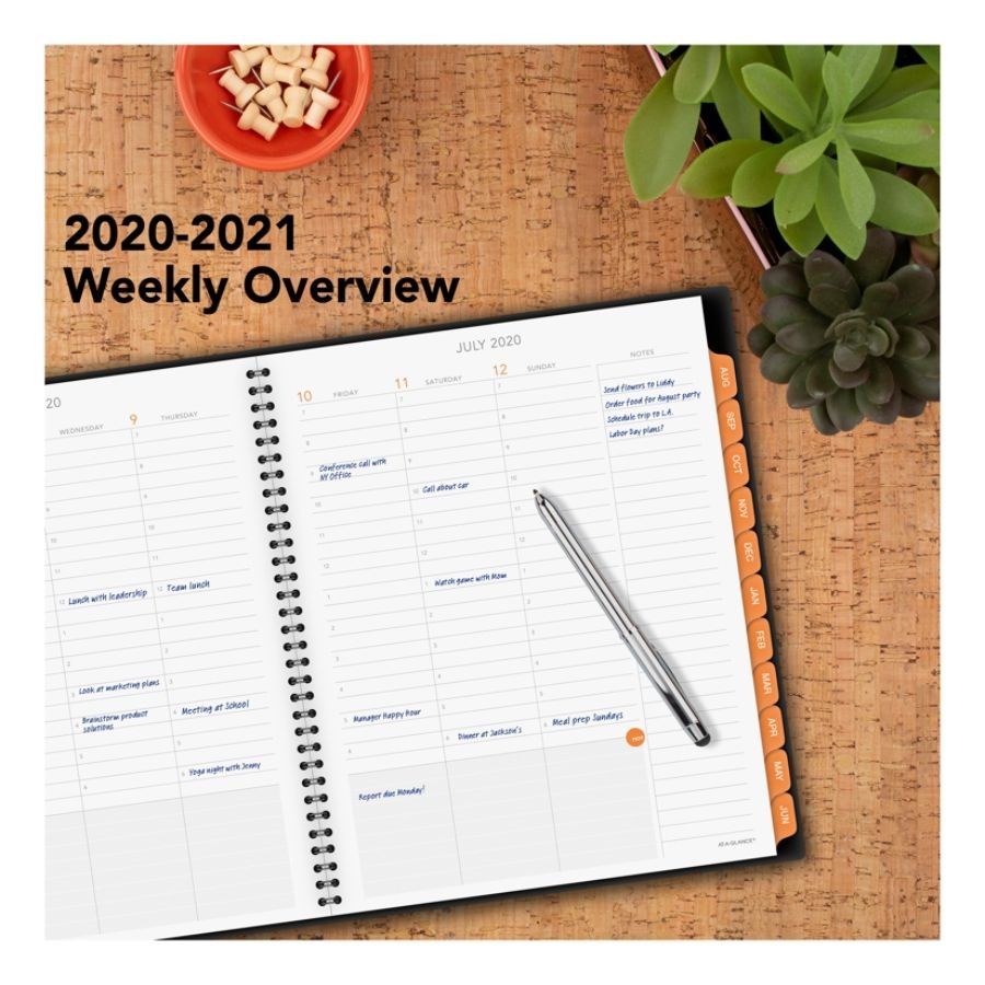 slide 2 of 5, ACCO At-A-Glance Plan.Write.Remember. Academic Weekly/Monthly Appointment Book/Planner, 8-3/4" X 11", Black, 70595705, 1 ct