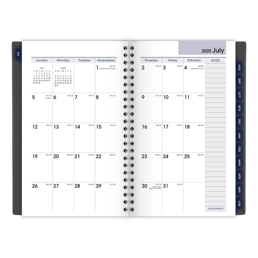 slide 6 of 10, At-A-Glance Dayminder Academic Weekly/Monthly Planner, 5'' X 8'', Charcoal, July 2020 To June 2021, Ayc20045, 1 ct