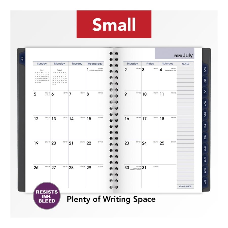 slide 2 of 10, At-A-Glance Dayminder Academic Weekly/Monthly Planner, 5'' X 8'', Charcoal, July 2020 To June 2021, Ayc20045, 1 ct