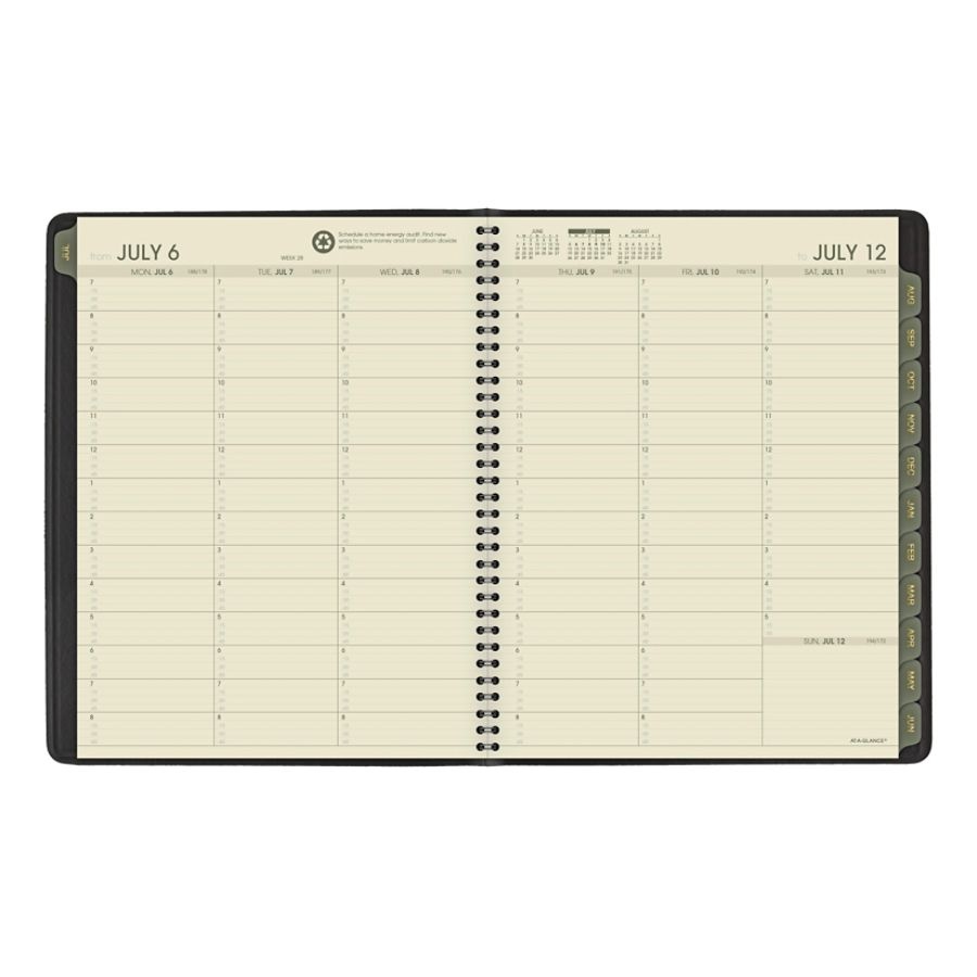 slide 3 of 4, At-A-Glance Recycled Academic Weekly/Monthly Appointment Book/Planner, 8-1/4'' X 11'', 100% Recycled, Black, July 2020 To June 2021, 70957G05, 1 ct