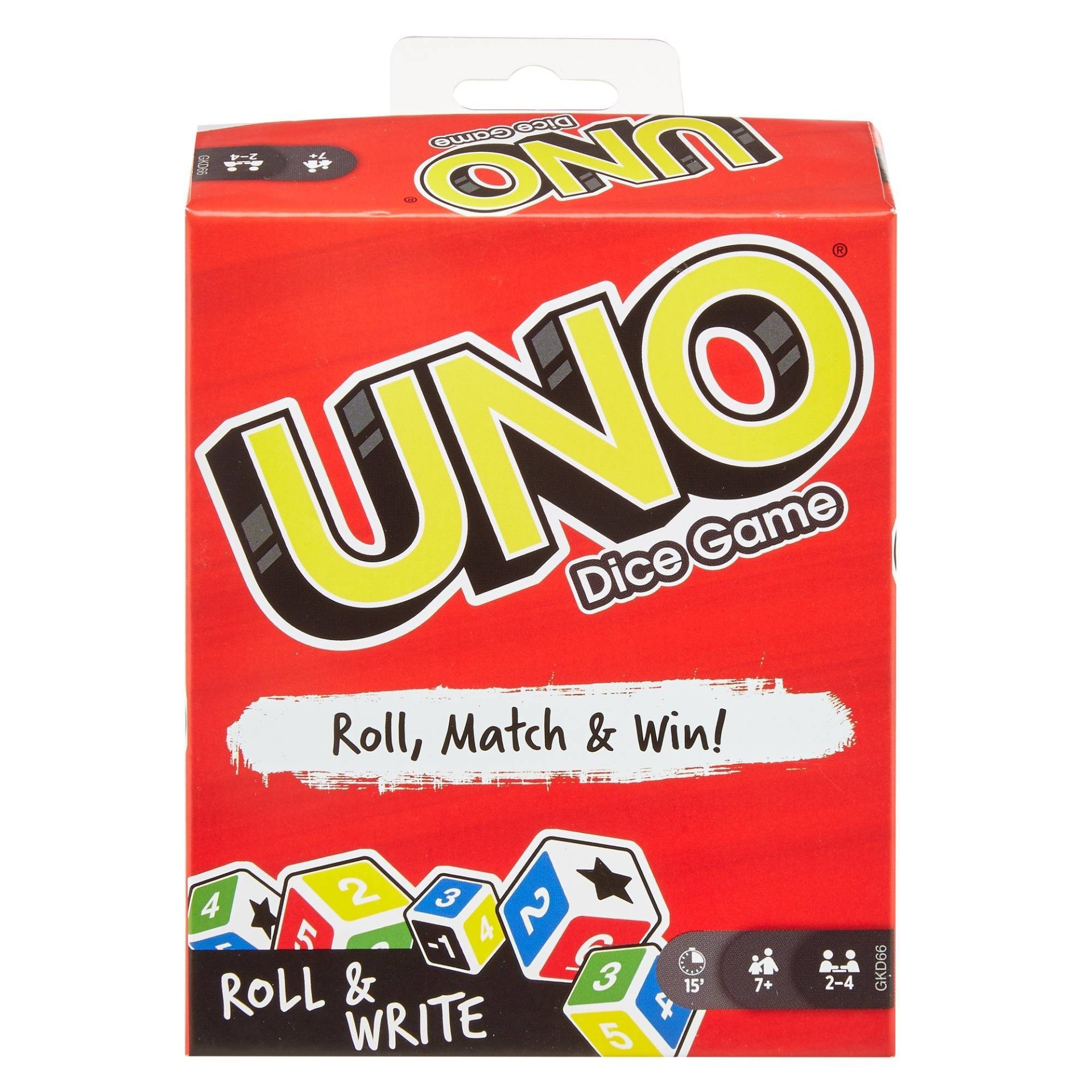 slide 1 of 6, UNO Roll & Write Card Game, 1 ct