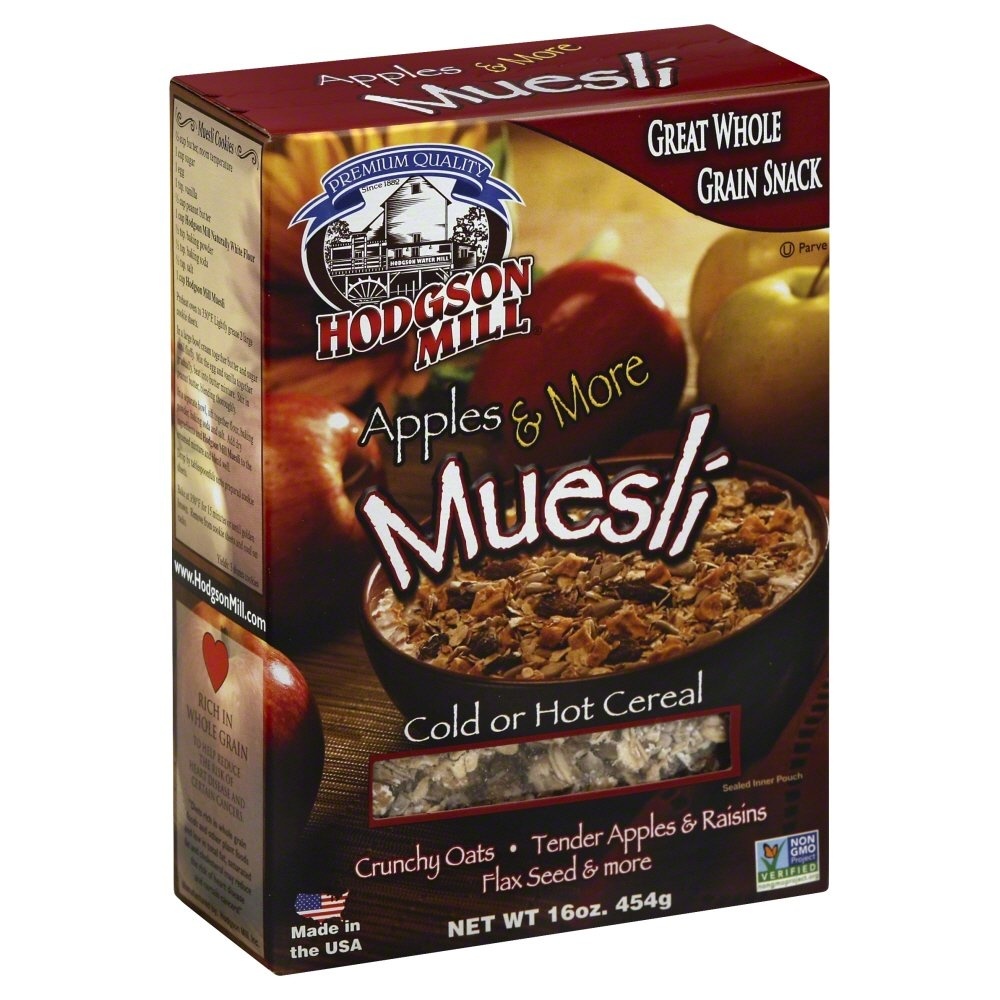 slide 1 of 1, Hodgson Mill Apples & More Muesli Cold Or Hot Cereal, 16 oz