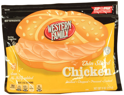 slide 1 of 1, Western Family Chicken Thin Sliced, 9 oz