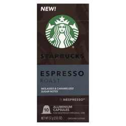 Starbucks by Nespresso Original Line Pods Dark Roast Coffee Espresso Roast- 10 ct