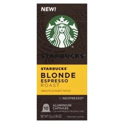 Starbucks Coffee Nespresso Blonde - 10 ct