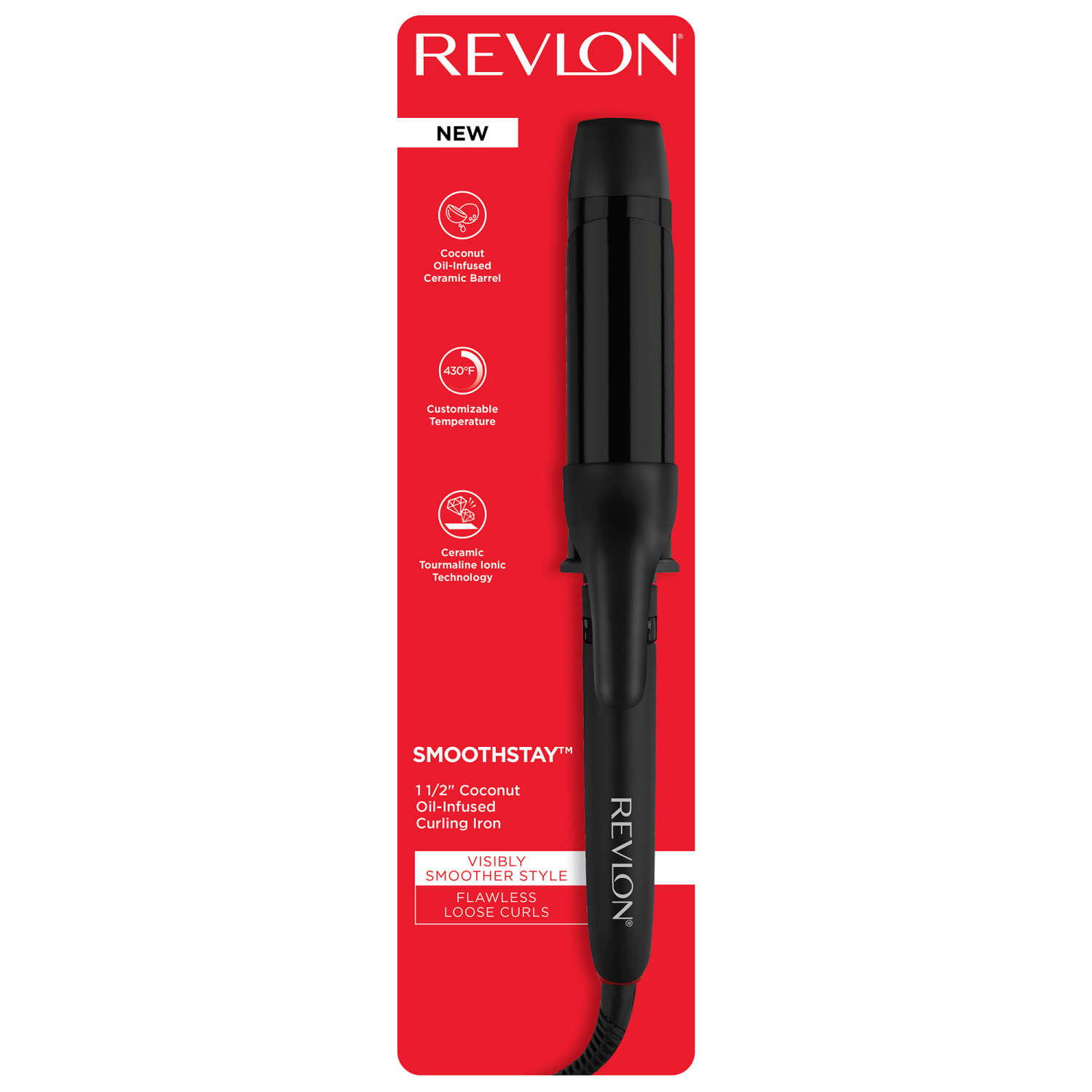slide 1 of 2, Revlon Smoothstay 1 1/2 Inch Coconut Oil-Infused Curling Iron 1 Each, 1 ct