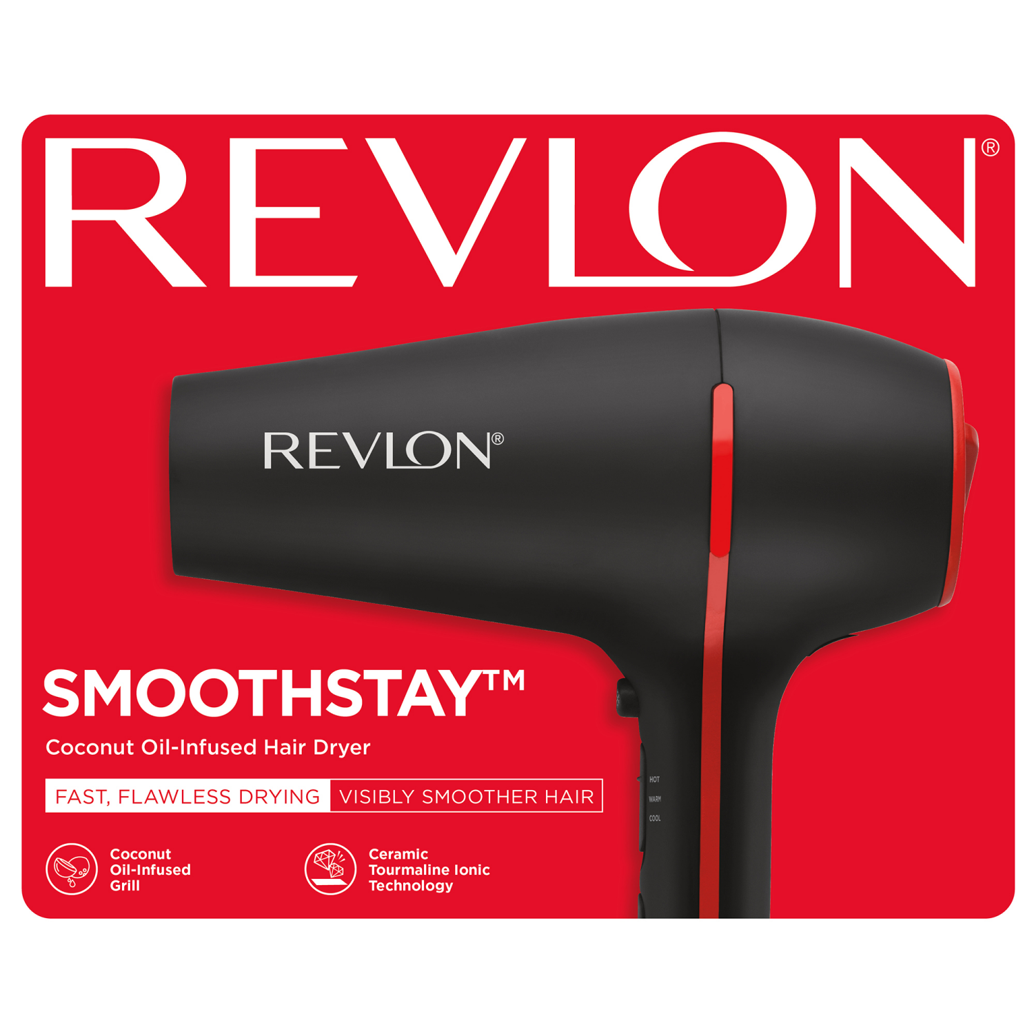 slide 1 of 2, Revlon Smoothstay Coconut Oil-Infused Hair Dryer 1 ea, 1 ct