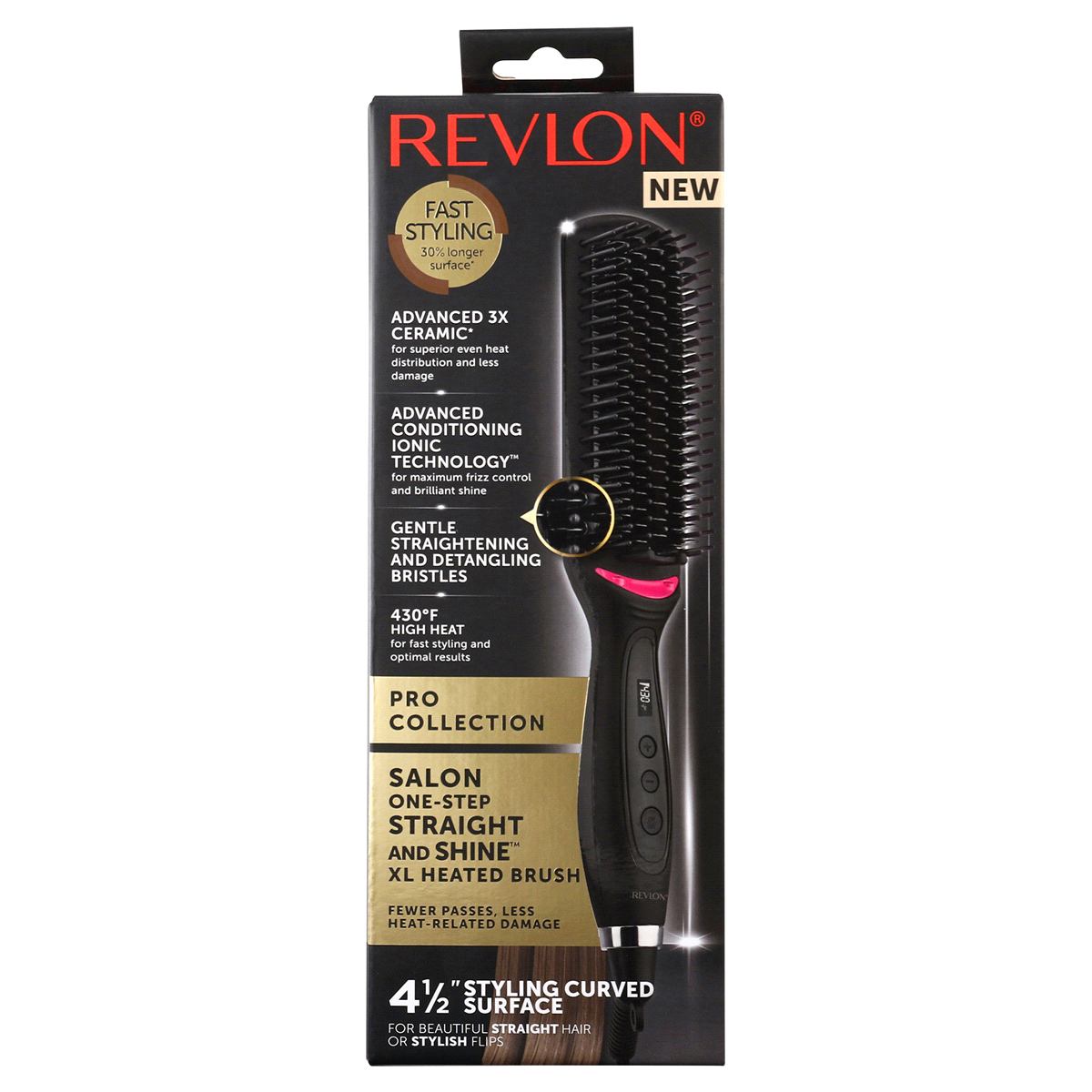 slide 2 of 2, Revlon Salon One Step XL Straightening Heated Hair Brush, 1 ct