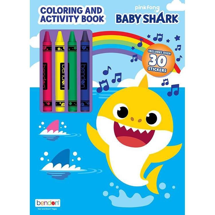 slide 1 of 1, Baby Shark Coloring Book with Crayons, 1 ct