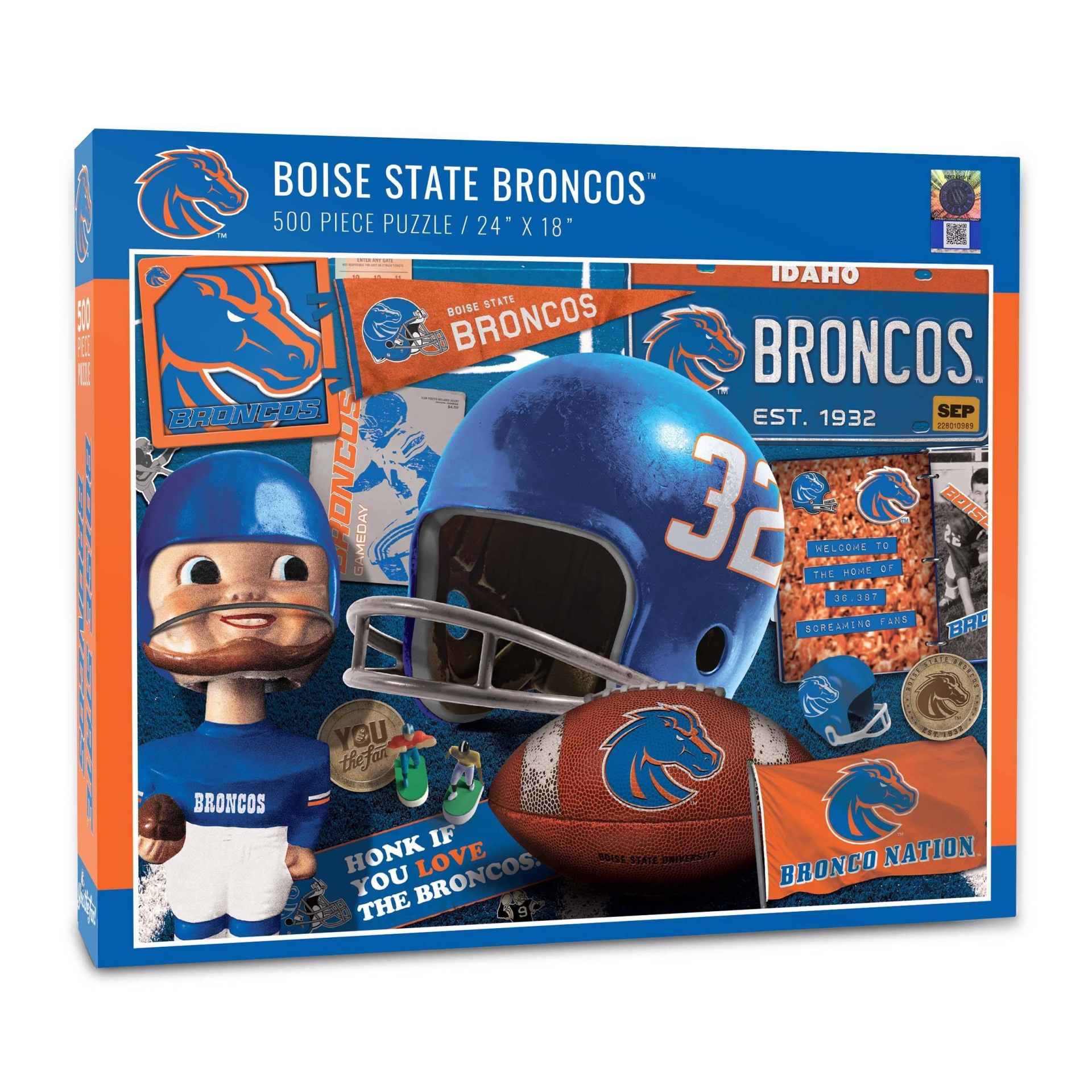 slide 1 of 3, NCAA Boise State Broncos Throwback Puzzle, 500 ct