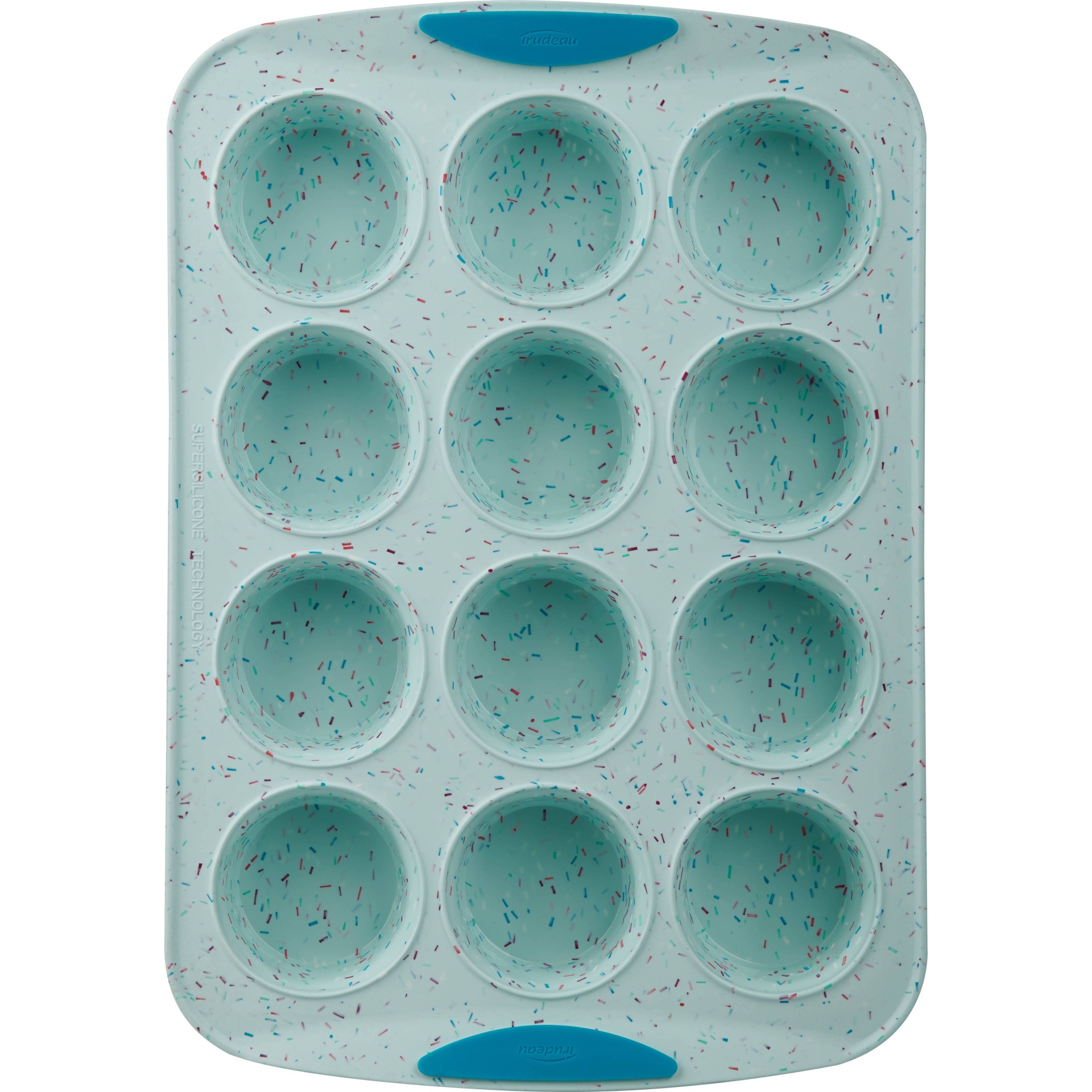 slide 1 of 2, Trudeau Silicone Muffin Pan Blue, 12 ct